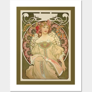 Vintage Art Nouveau Lady Art Posters and Art